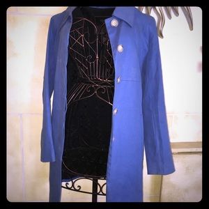 VINTAGE Coach utilitarian pea duster trench car coat blue